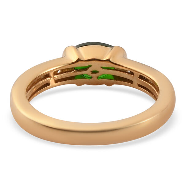 Natürlicher Chromdiopsid und Zirkon-Ring, 925 Silber vergoldet  ca. 0,92 ct image number 6