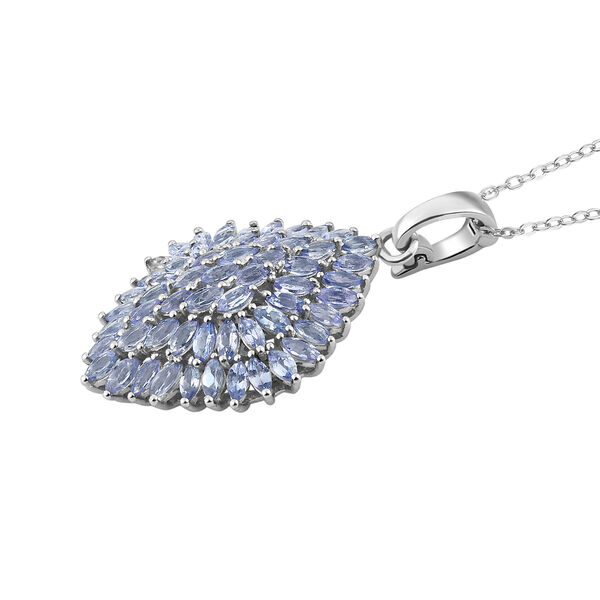 Tansanit-Anhänger mit Kette, 925 Silber platiniert ca. 4.48 ct image number 4