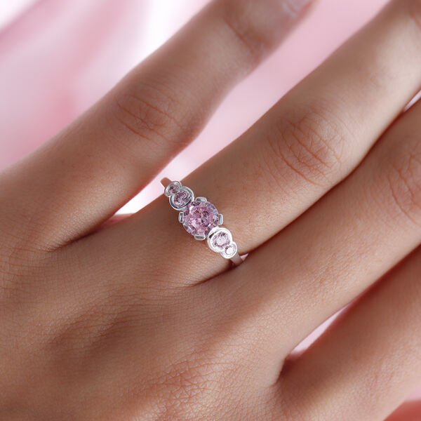 LUSTRO STELLA - Rosa Zirkonia Ring 925 Silber image number 3