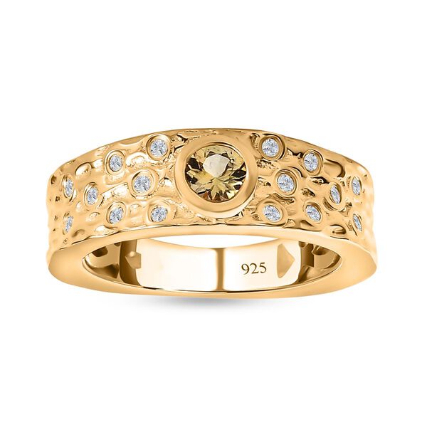 AA nat&uuml;rlicher, goldener Tansanit und Zirkon-Ring - 0.48 ct. image number 4