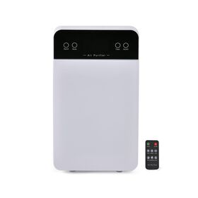 Luftreiniger mit HEPA-Filter und Aktivkohle, LCD-Display, Fernbedienung, Weiß