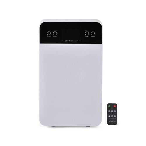 Luftreiniger mit HEPA-Filter und Aktivkohle, LCD-Display, Fernbedienung, Weiß image number 0