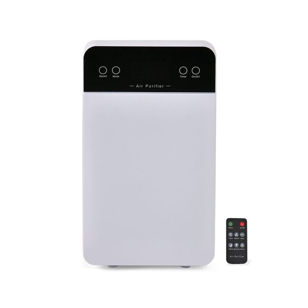 Luftreiniger mit HEPA-Filter und Aktivkohle, LCD-Display, Fernbedienung, Weiß image number 0