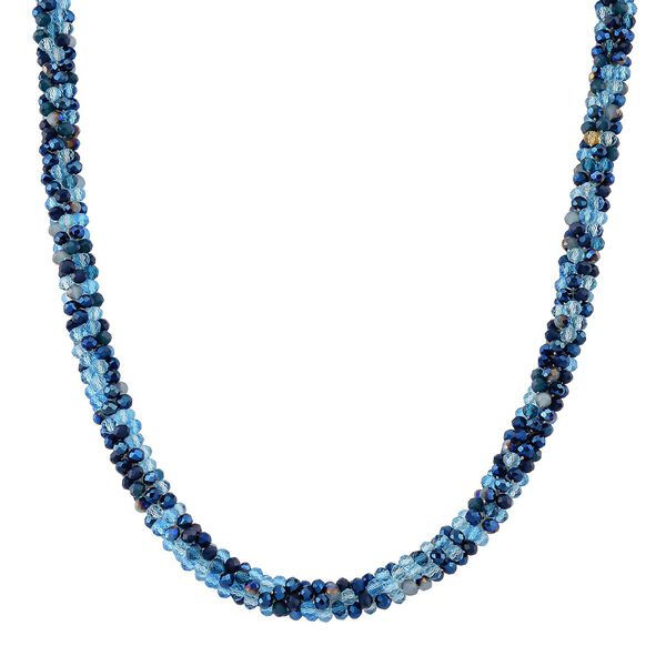 2er Set - Blauer Kristall Halskette und Armband, flexibel image number 4