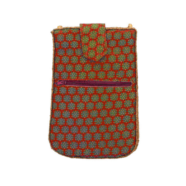 Bestickte Crossbody-Handytasche, Gr&ouml;&szlig;e 8,5x5,25 cm, Rot/gr&uuml;n image number 3