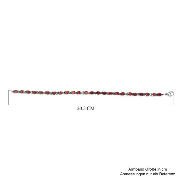 Rotes Granat-Armband, ca. 20 cm, Edelstahl, ca. 15.32 ct image number 6