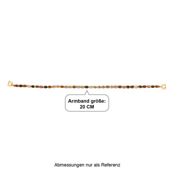 D'Joy AA Mehrfarbig-Turmalin Armband ca. 20 cm 925 Silber 750 Gelbgold vermeil ca. 7,59 ct. image number 4