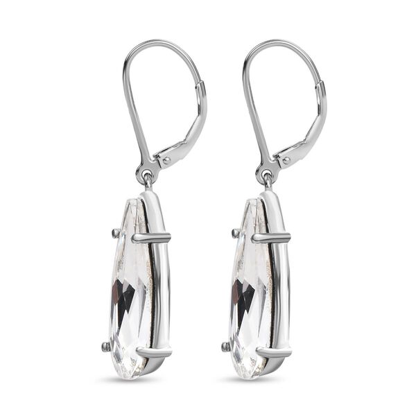 Weißer Kristall Ohrringe  Edelstahl image number 4