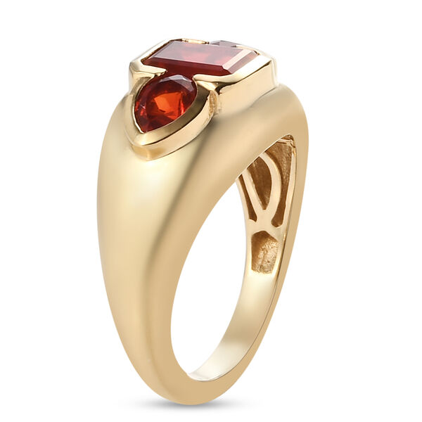 Mexikanischer Kirschfeuer-Opal Ring 925 Silber vergoldet  ca. 1,17 ct image number 5