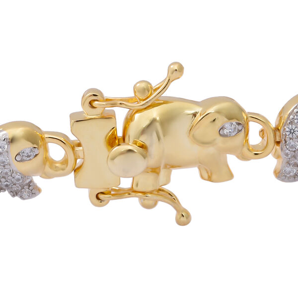 LUSTRO STELLA - wei&szlig;es Zirkonia Elefant-Armband, ca. 19 cm, 925 Silber Bicolor ca. 3,99 ct image number 2