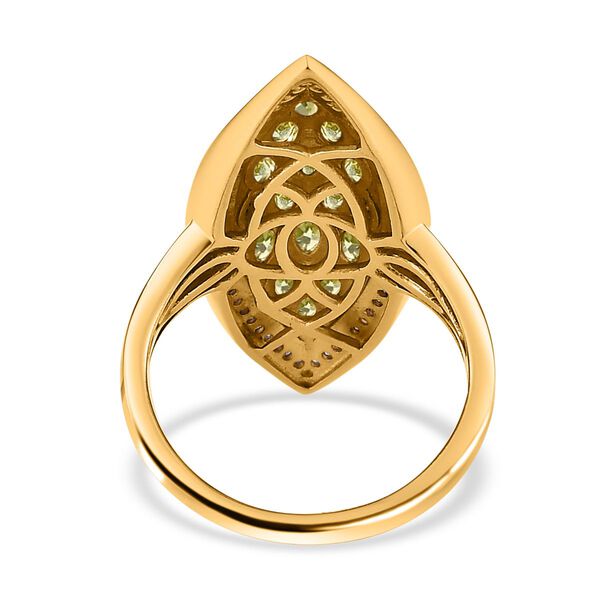 Nat&uuml;rlicher Peridot und Zirkon-Cocktail-Ring - 3,01 ct. image number 6