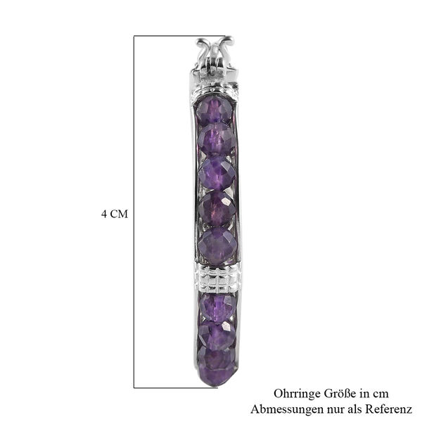 Afrikanische Amethyst-Creolen, Messing ca. 18,51 ct image number 6