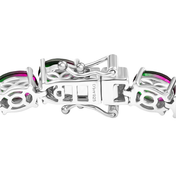 D’joy Wassermelonen Quarz Triplette Armband ca. 19 cm 925 Silber rhodiniert ca. 30,27 ct. image number 4