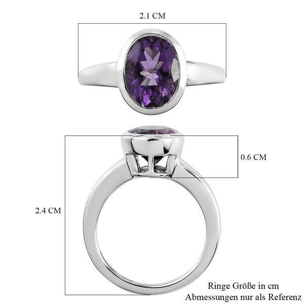 Mashamba Amethyst Solitär-Ring, 925 Silber platiniert  ca. 2,40 ct image number 7