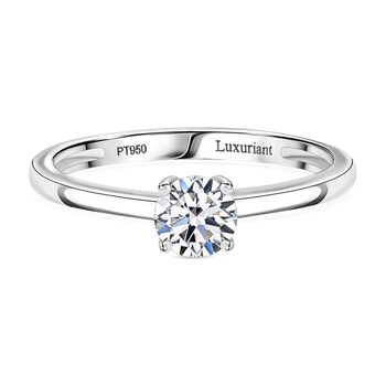 LUXURIANT SGL zertifizierter VS-EF Labor Rundschliff Diamant Ring in 950 Platin - 0,50 ct.
