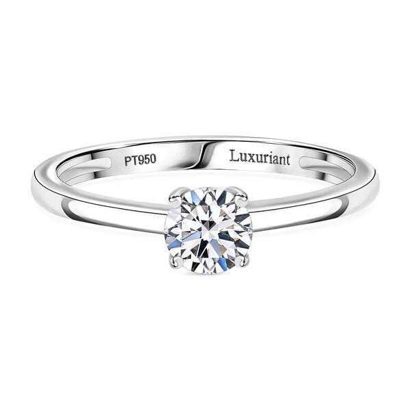 LUXURIANT SGL zertifizierter VS-EF Labor Rundschliff Diamant Ring in 950 Platin - 0,50 ct.