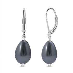 Pfau Muschelkernperle Ohrringe 925 Silber Standard 20.00 ct