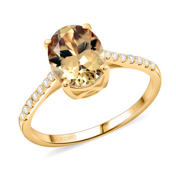 LUXORO AAA Turkizit und Diamant Ring in 585 Gelbgold - 2,15 ct.