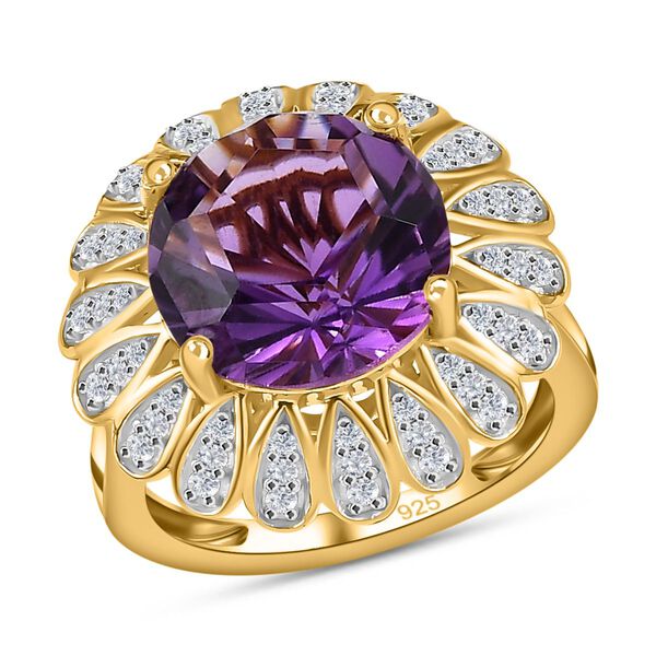 Afrikanischer Amethyst und Zirkon-Cocktail-Ring - 4,41 ct. image number 4