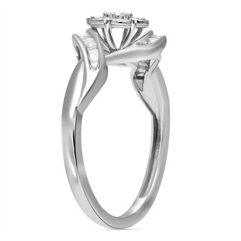 Wei&szlig;er Diamant-Bypass-Ring - 0,33 ct.