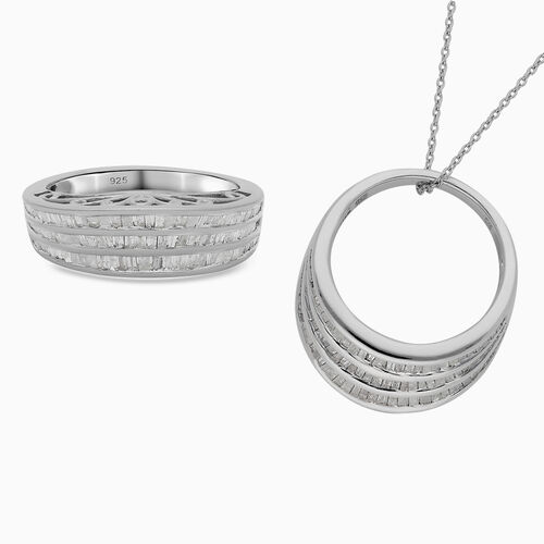 Diamant Ring, Anhänger 925 Platin-Überzug image number 0