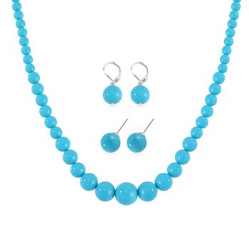 Rosa Muschelkernperle Schmuckset Reiner Edelstahl