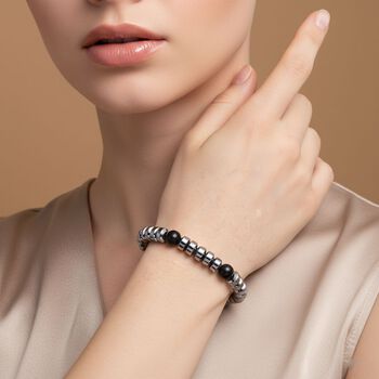 Shungit, Terahertz Armband Flexibles cm ca. 45.00 ct