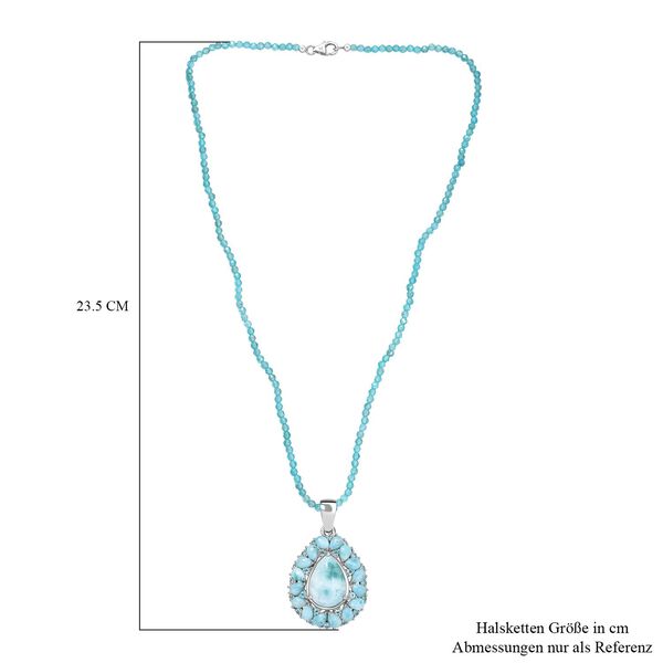 D’Joy AA Larimar und Apatit Anhänger mit 50cm Kette - 21,08 ct. image number 5
