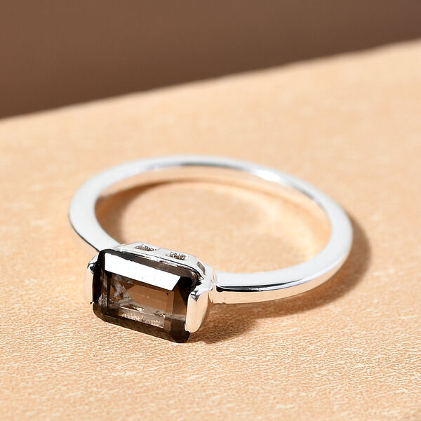 Rauchquarz Solit&auml;r-Ring, 925 Silber  ca. 1,06 ct image number 2
