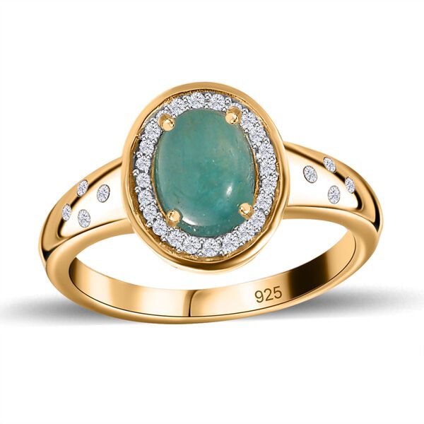 AA Grandidierit, Wei&szlig;er Zirkon Ring 925 Silber Gelbgold Vermeil (Gr&ouml;&szlig;e 17.00) ca. 2,65 ct image number 4