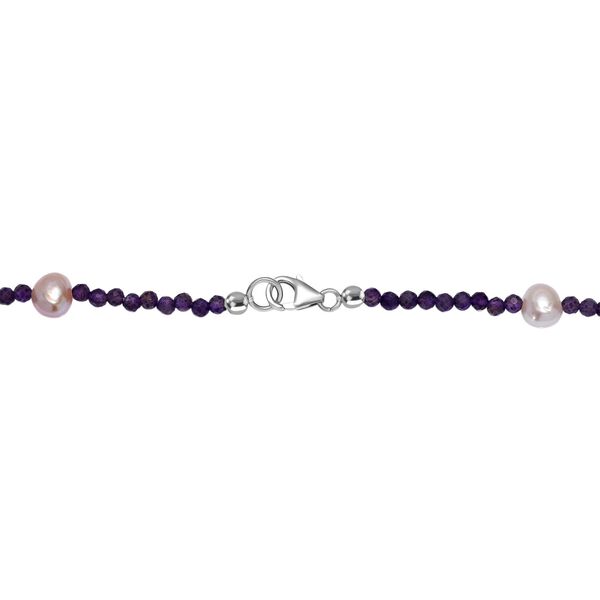 AA mehrfarbige Süßwasserperle und afrikanische Amethyst Halskette, 60cm image number 5