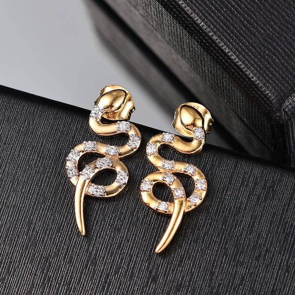 LUXURIANT SI Labor Diamant Ohrringe, 925 Silber 750 Gelbgold Vermeil - 0,33 ct. image number 1