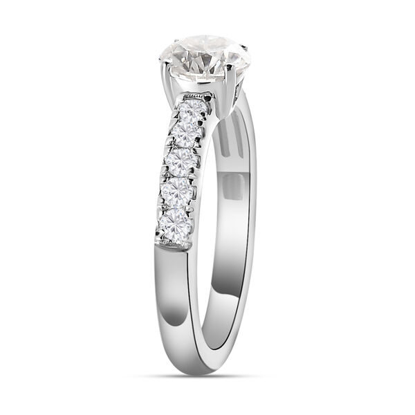 88 Facetten Moissanit-Ring, 925 Silber platiniert  ca. 1,14 ct image number 5