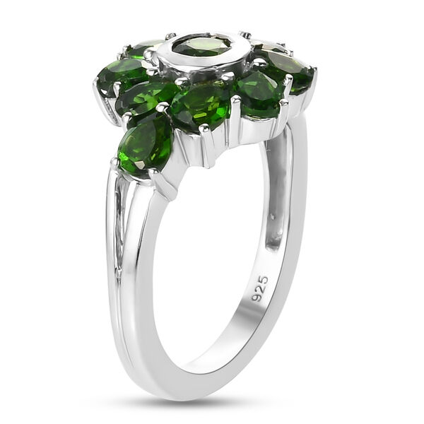 Natürlicher Chromdiopsid Ring 925 Silber platiniert  ca. 2,16 ct image number 5