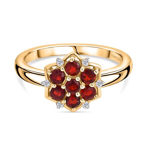 D'Joy AA mexikanischer Kirschfeuer-Opal und Moissanit Ring - 0,48 ct. image number 0