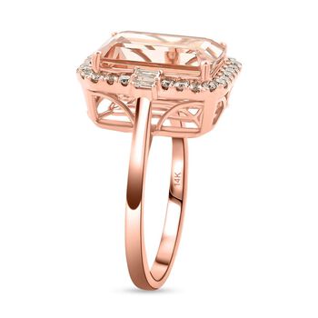 LUXORO zertifiziert und gepr&uuml;ft AAA Morganit und Diamant Ring in 585 Ros&eacute;gold - 7,85 ct.