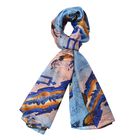 LA MAREY: Bedruckter Schal aus 100%  Maulbeerseide,  inkl. Geschenkbox, Blau und mehrfarbig image number 2