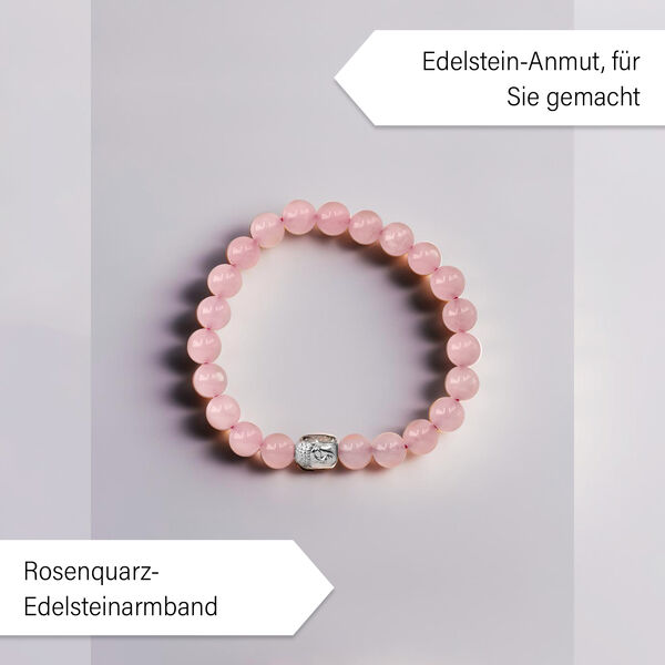 2er Set Luxus 100% Seidenschal und Rosenquarz Chakra-Armband image number 2