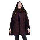TAMSY - Kunstfell Cape, Einheitsgröße Burgunderrot