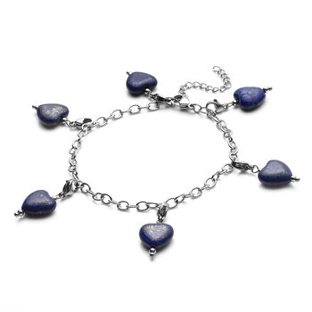 2er-Set, Lapislazuli-Ohrringe und Armband, 19 cm - 52,50 ct.