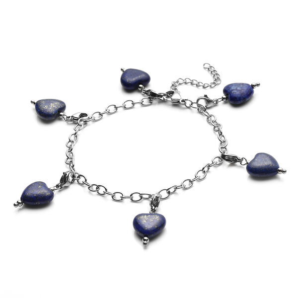 2er-Set, Lapislazuli-Ohrringe und Armband, 19 cm - 52,50 ct. image number 3
