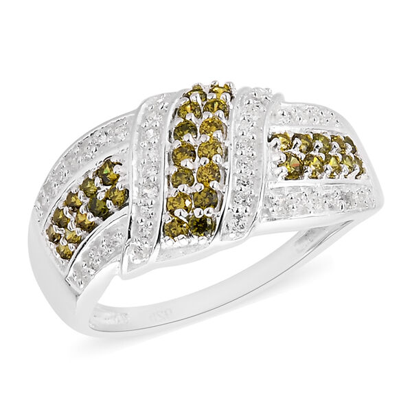 LUSTRO STELLA - Peridot und Weißer Zirkonia Ring 925 Silber image number 4