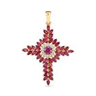 Rhodolith Granat Anhänger 925 Silber 750 Gelbgold Vermeil ca. 4.90 ct