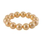 Goldene Muschelkernperle Armband Flexibel