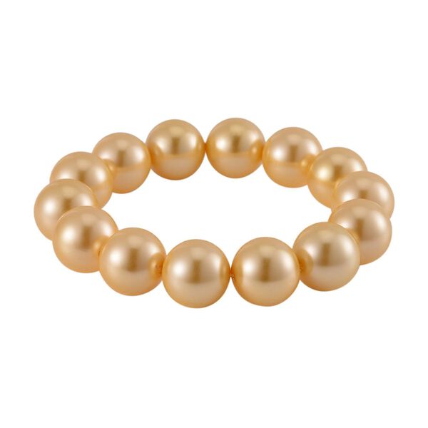 Goldene Muschelkernperle Armband Flexibel image number 0
