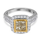 New York Kollektion -Designer Natürlicher Gelb VS und Weißer Diamant I1-I2, Ring 750 Gelb und Weißgold (Größe 18.00) ca. 2.25 ct