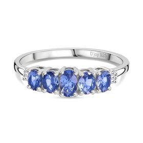 D’Joy Tansanit und Diamant Ring, 925 Silber platiniert - 0,90 ct.