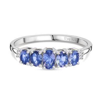 D&rsquo;Joy Tansanit und Diamant Ring, 925 Silber platiniert - 0,90 ct.