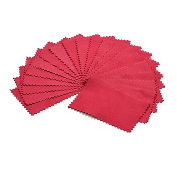 20 St&uuml;ck Anti-Anlauf-Silberpoliert&uuml;cher, beidseitig verwendbar, Gr&ouml;&szlig;e: 6,8x10,8 cm, rot