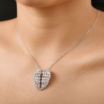 GP Amore Kollektion - Wei&szlig;er Zirkon und blauer Saphir Anh&auml;nger mit 45cm Kette - 8,33 ct.